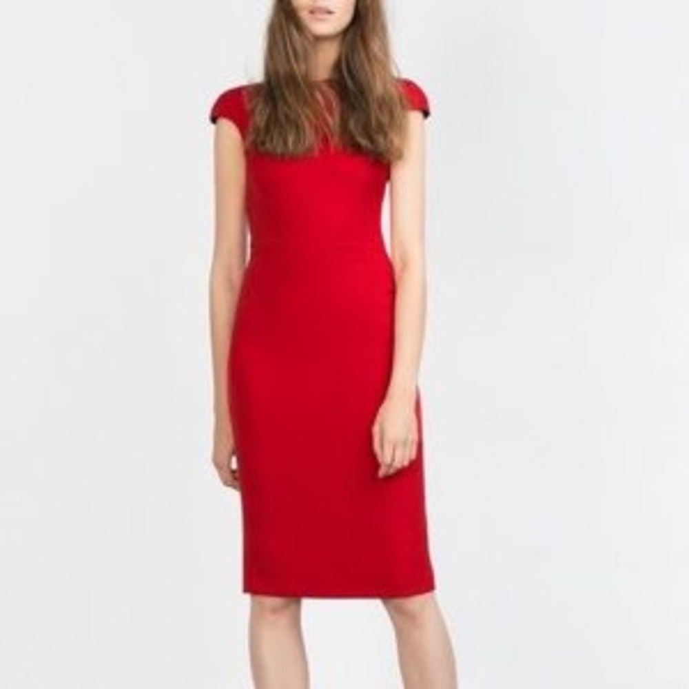 Zara - Basic Collection - Woman’s Sheath Red Dress